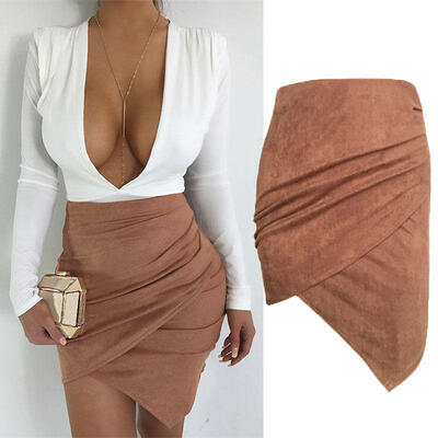 

Sexy Skirt Women Cross Lace Up Cut Out Mini Skirts Casual Badycon Pencil Skirt