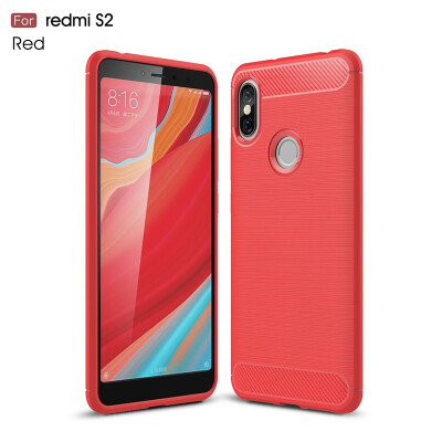 

Fivice Xiaomi Redmi S2 case Luxury brushed carbon fiber TPU soft shell