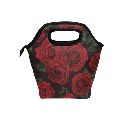 

Lunch Bag Tote Bag Red Rose Travel Picnic Organizer Lunch Holder Handbags Lunch Bag Box