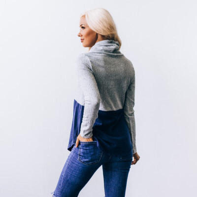 

Womens Loose Patchwork Hoodies Ladies Sweatshirts Jumper Tops Blouse Size 6-14