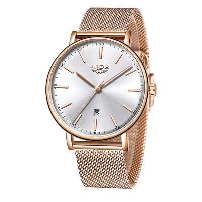 

LIGE 9908 Fashion Top Luxury Brand Women Full Stainless Steel Mesh Strap Business Watches Quartz Clock Female Wristwatch Black Ban