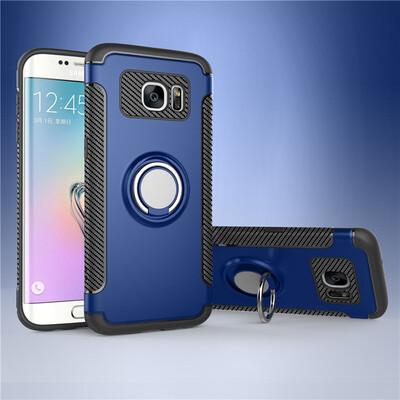 

Fivice Samsung Galaxy S7 edge case PC metal ring shell magnetic car bracket TPU phone case
