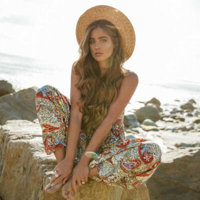 

Women Casual Beach Printed Wide Leg Trousers Loose High Waist Baggy Harem pants