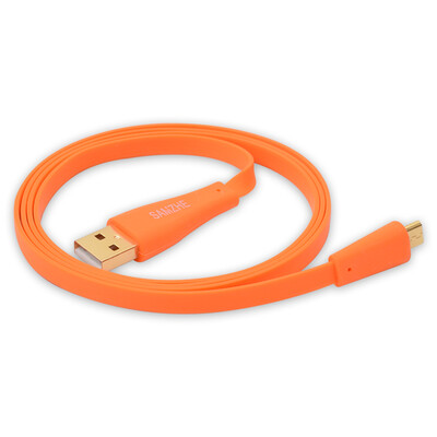 

Shanze (SAMZHE) QSC-601 позолоченный ультратонкий плоский Micro USB данные / зарядный кабель Samsung / HTC и другой кабель для мобильного телефона 1 м оранжевый