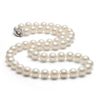 

Jingrun Pearl Yuyue 10-11mm round strong luster freshwater pearl necklace 40cm white thick sent mother