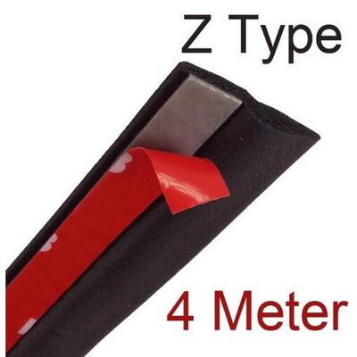 

4M Universal Car Z Shape Rubber Seal Weather Strip Hollow Door Window Edge Moulding Trim Decorate Weatherstrip