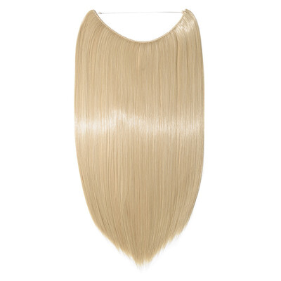 

Invisible Wire No Clips in Hair Extensions Secret Fish Line Hairpieces Silky Straight real natural Synthetic