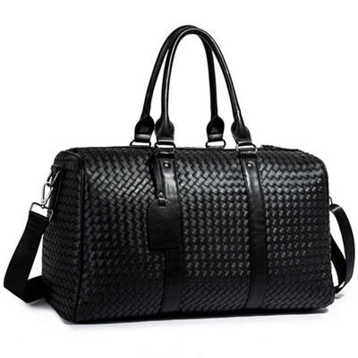 

Men Handbag PU Leather Large Capacity Hand weaving Handbags Fashion Shoulder Man Travel Tote Bag Casual Messenger Crossbody Bags