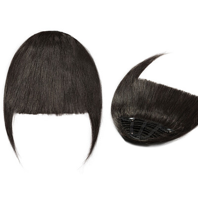 

Clips in Hair Bangs Fringe Hair Extensions Clip On Bang Topper 3D Straight Hairpieces False Short Flat Two Side