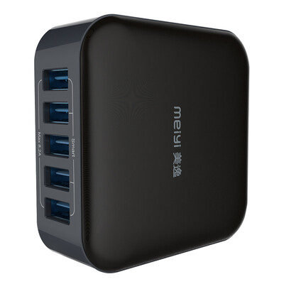 

Meiyi USB Power Charger Rechargeable Head 5 82A Adapter MY-502 Black Portable Universal