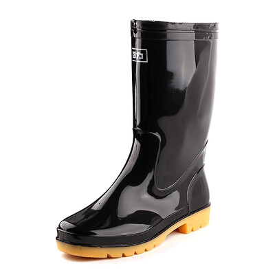

HUILI rain boots outdoor boots sets of shoes HXL807 mid calf black 43