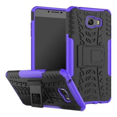 

Fivice Samsung C9 Pro Case TPU anti-fall tire pattern back clip bracket phone case