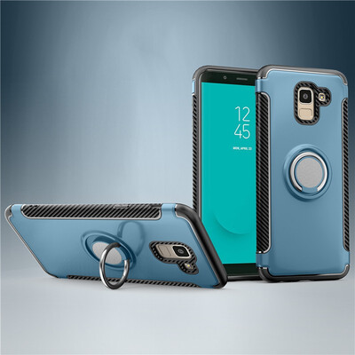 

Fivice Samsung Galaxy J6 2018 case PC metal ring shell magnetic car bracket TPU phone case