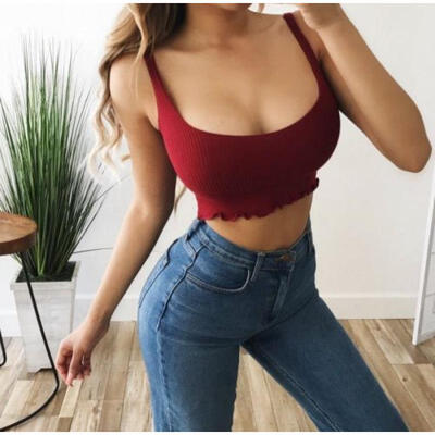 

Fashion Sexy Womens Tank Crop Tops Vest Top Blouse Sleeveless Shirts Size  M L