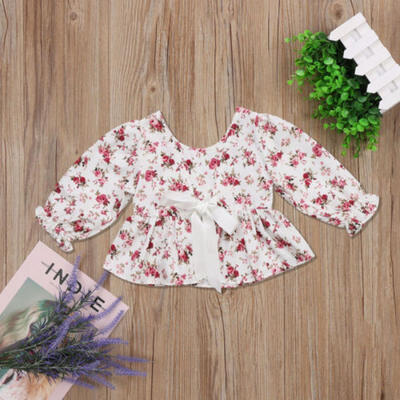 

Newborn Kids Baby Girls Floral Boho Lace Long Sleeve Tops T-shirt Shirts Blouses