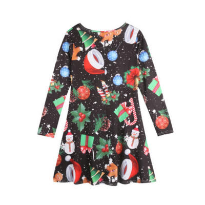 

Women Girls Vintage Mother&Daughter Santa Christmas Dress Xmas Swing Retro Dress
