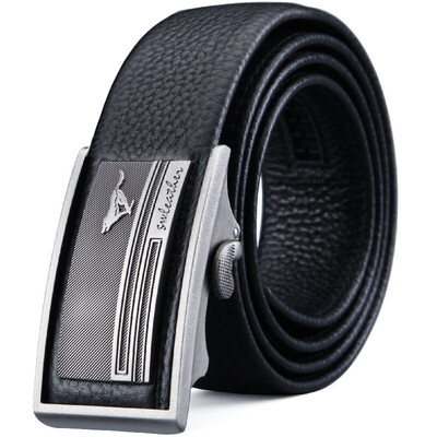 

Семь мужской волк пояса бизнес-серии коровьей автоматической пряжкой дизайн износ ремня в черном 7A213075000