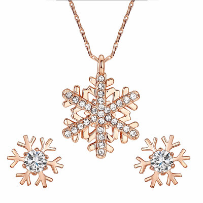 

Yoursfs® Rose Gold Plated Cubic Zirconia Bridal Wedding Necklace&Earring Set