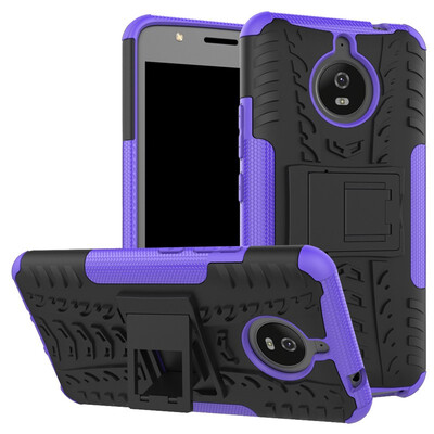 

Fivice Motorola Moto E4 Plus Case TPU anti-fall tire pattern back clip bracket phone case