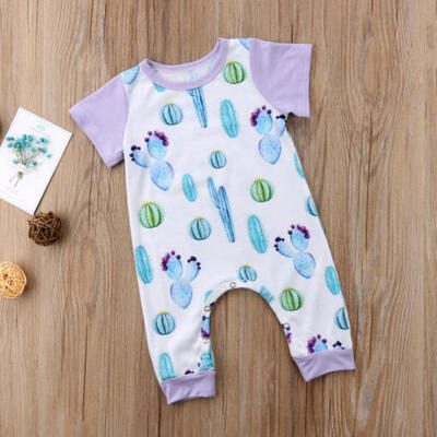 

Newborn Baby Girl Cactus Prickly Pear Romper Jumpsuit Outfits Clothes One-Pieces