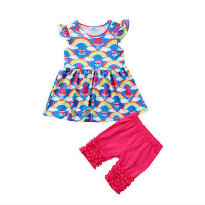 

2pcs Newborn Toddler Baby Girls Cartoon Tutu Dress TopsPants Outfits Clothes