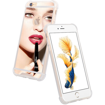 

ESCASE mobile phone shell Apple iPhone 6splus phone mirror mobile phone shell metal texture phone cover shatter-resistant mobile phone shell soft shell 55 inches Hanting white jade