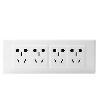 

Delixi DELIXI switch socket panel 118 four five-hole 20-hole socket Ya white series