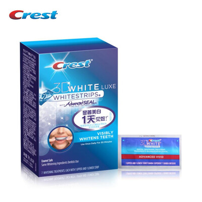 

3D Crest Whitestrips 7Pouches (14 Strips) Oral Hygiene Advanced Vivid Teeth Whitening Dental Care products
