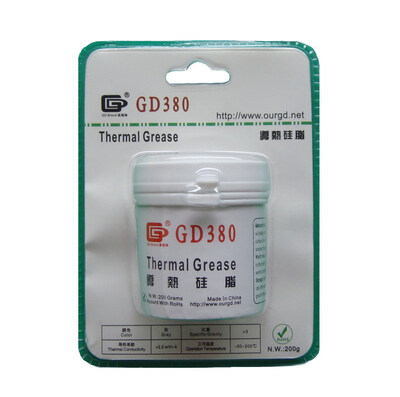 

GD бренд GD380 термопасты Смазка силиконовая теплоотвод Соединение Серый Вес нетто 200 грамм для GPU CPU кулер блистерной BR200