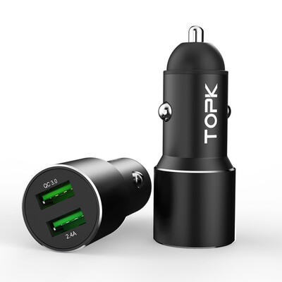 

TOPK 2-Port Car Charger Quick Charge 30 USB Fast Charger for Samsung S9 Note 9 Xiaomi Mi 9 QC 30 Car-Charger Phone Charger