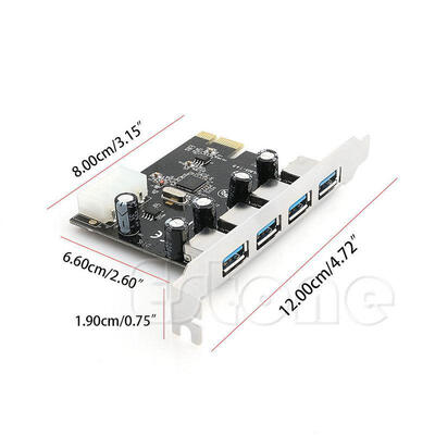 

4 Port PCI-E to USB 30 HUB PCI Express Expansion Card Adapter 5 Gbps Speed New
