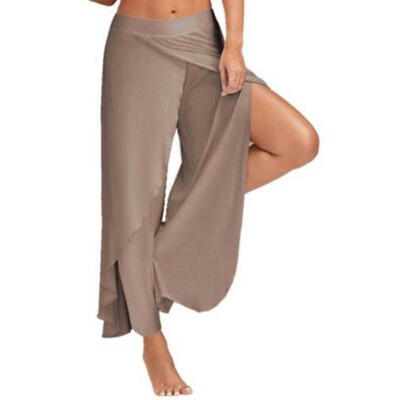 

Women High Waist Flared Wide Leg Long Pants OL Work Casual Palazzo Long Trousers