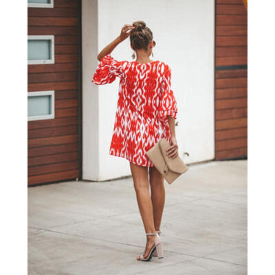 

Plus Fashion Women Long Sleeve Loose Casual Tops Blouse T Shirt Short Mini Dress