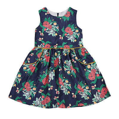 

Sleeveless Infant Baby Girls Summer Floral Dress Princess Party Pageant Dresses