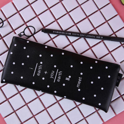 

Student PU Pen Bag Pencil Case Cosmetic Bags Travel Makeup Organizer Bags