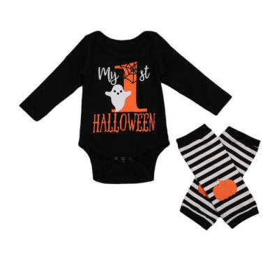 

Halloween Clothes Newborn Baby Boy Girl Romper BodysuitLeg Wamers Outfits Set