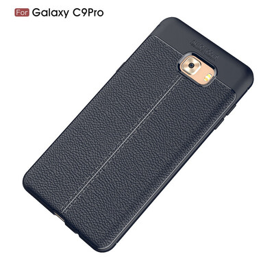 

Fivice Samsung Galaxy C9 Pro case Luxury leather TPU silicone anti-fall soft shell phone case