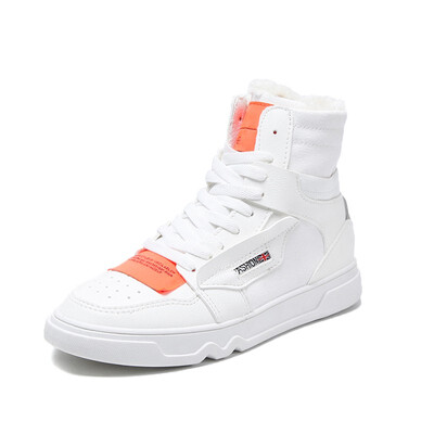 

Mens flannel fashion leisure boots warm high-top shoes