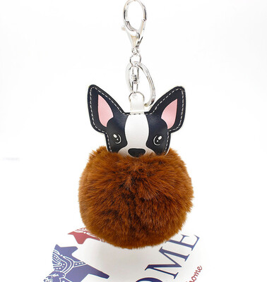 

Free Shipping Dog Charms Plush Phone Case Straps Animal Cartoon Rabbit Fur Like Key Chain Poms Ball Pendant Car Keychains