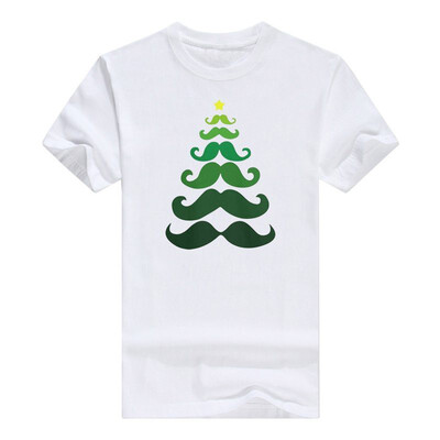 

Christmas Raglan Mustache Tree Holiday Sleeve Mens T-Shirt