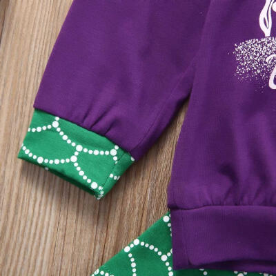 

Mermaid Toddler Kids Girls Clothes Tops Hoodie Pants Leggings Outfits 3Pcs Set