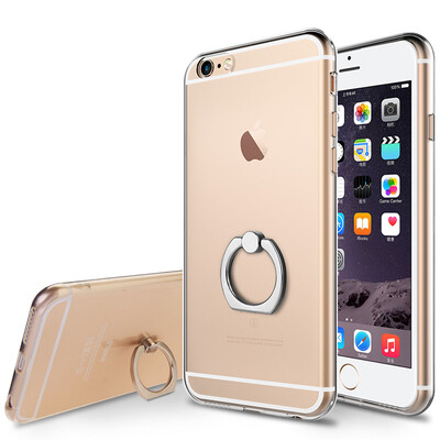 

KOOLIFE iPhone 6 6s mobile phone case protection Apple 6s ring buckle bracket soft shell Apple 6 creative support shatter-resistant transparent shell lanyard hole