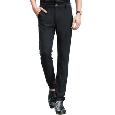 

Мэн Траск (шведские кроны) XK3211 мужских брюки Корейских мод Тонкого брюки случайных брюки черные 36