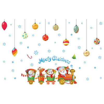 

UpperX Internet Christmas Removable Ball Vinyl Home Window Stickers PVC Sticker Decor 60x90cm Multicolor Christmas Train