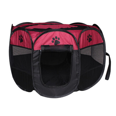 

Detachable Foldable Octagonal Pet Fence Tent Portable Oxford Cloth Kitten Puppy Playpen Cage