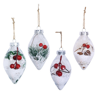 

UpperX Christmas Ornaments Xmas Tree Drop Pendant Hanging Ball Transparent Clear Interior Ball Home Festival Party Decoration New