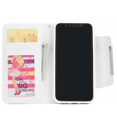 

New iPhoneX Mobile Phone Cases Samsung Mobile Shell Wallet Flip Card Protector White