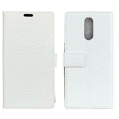 

MOONCASE Vodafone Smart N9 Crocodile Leather Case - White