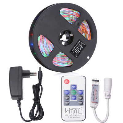 

HML 5M Water-proof 24W RGB 2835 SMD 300 LEDs Strip Light with RF 10 Keys Remote Control&EU Adapter