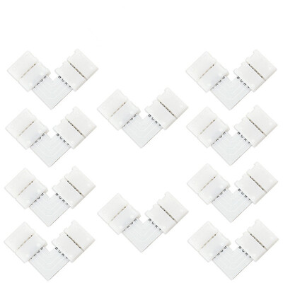 

KWB -shape 4 Pins 10mm Quick Splitter Connector for 5050 LED Strip Light RGB Conductor 10PCS